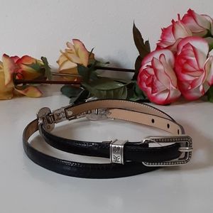 Brighton Alligator embossed gray stone belt L/34